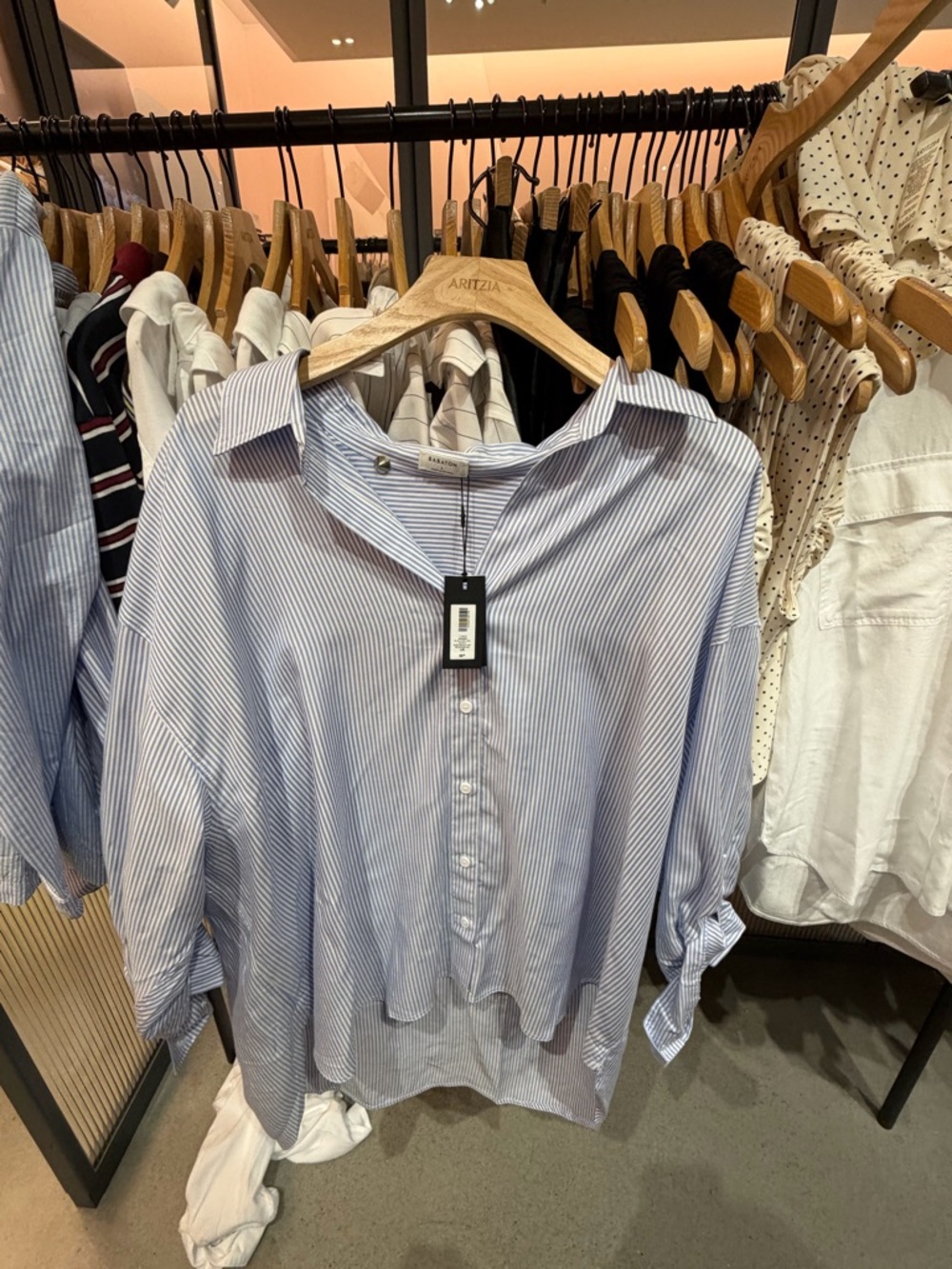 Aritzia Light Blue Pinstripe Shirt - Picture 1 of 1